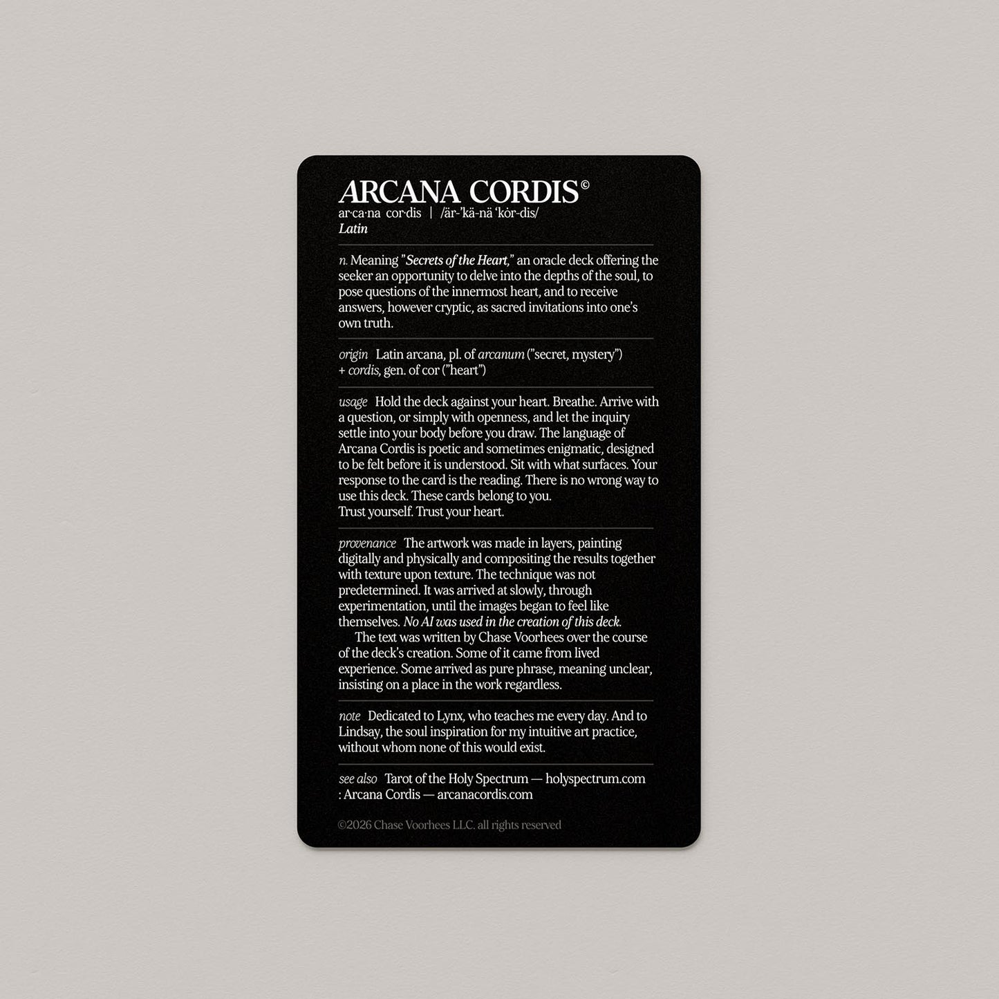 Arcana Cordis – A Heart-Centred Oracle of Poetry, Reflection & Feeling