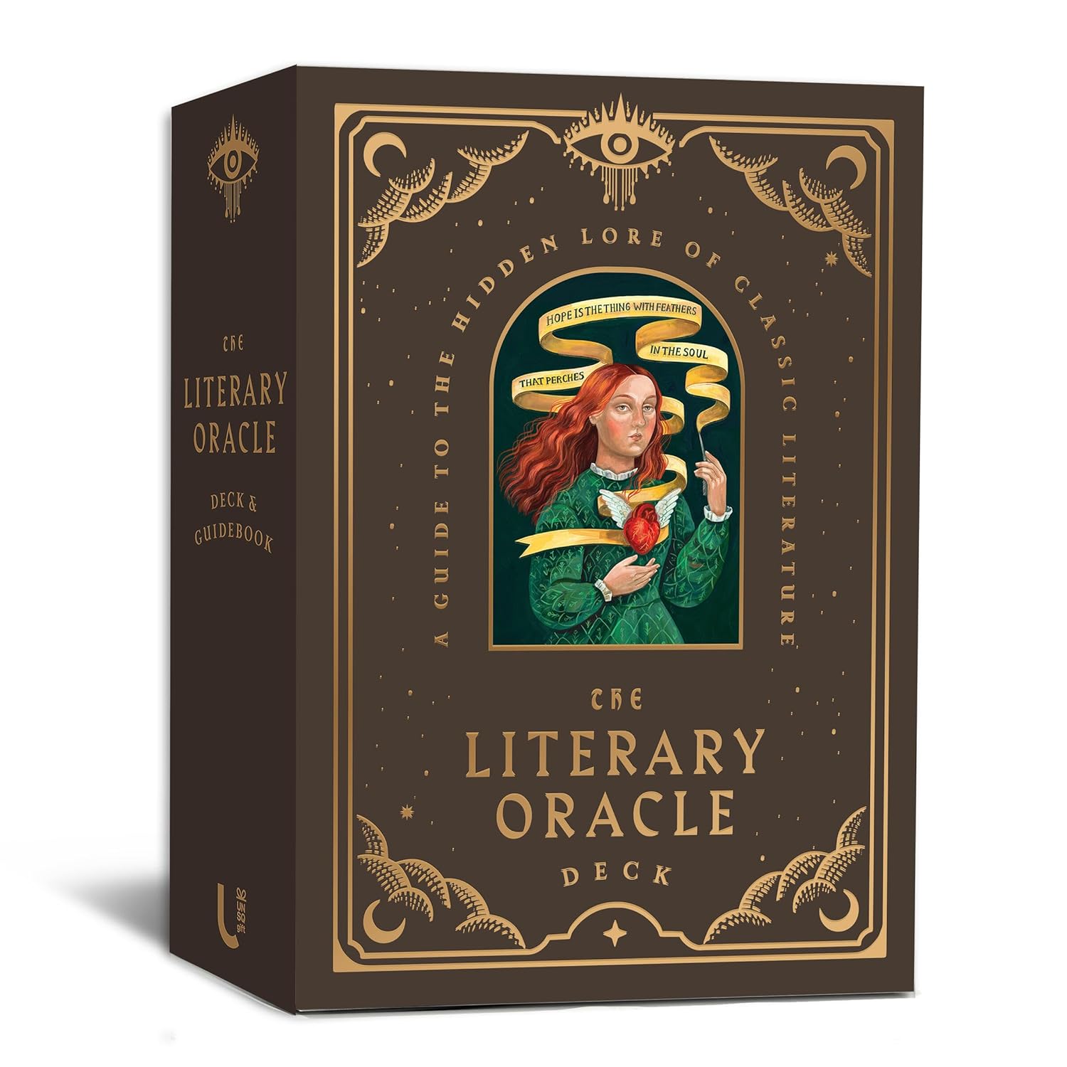 Box for 'The Literary Oracle' deck with decorative design and text.