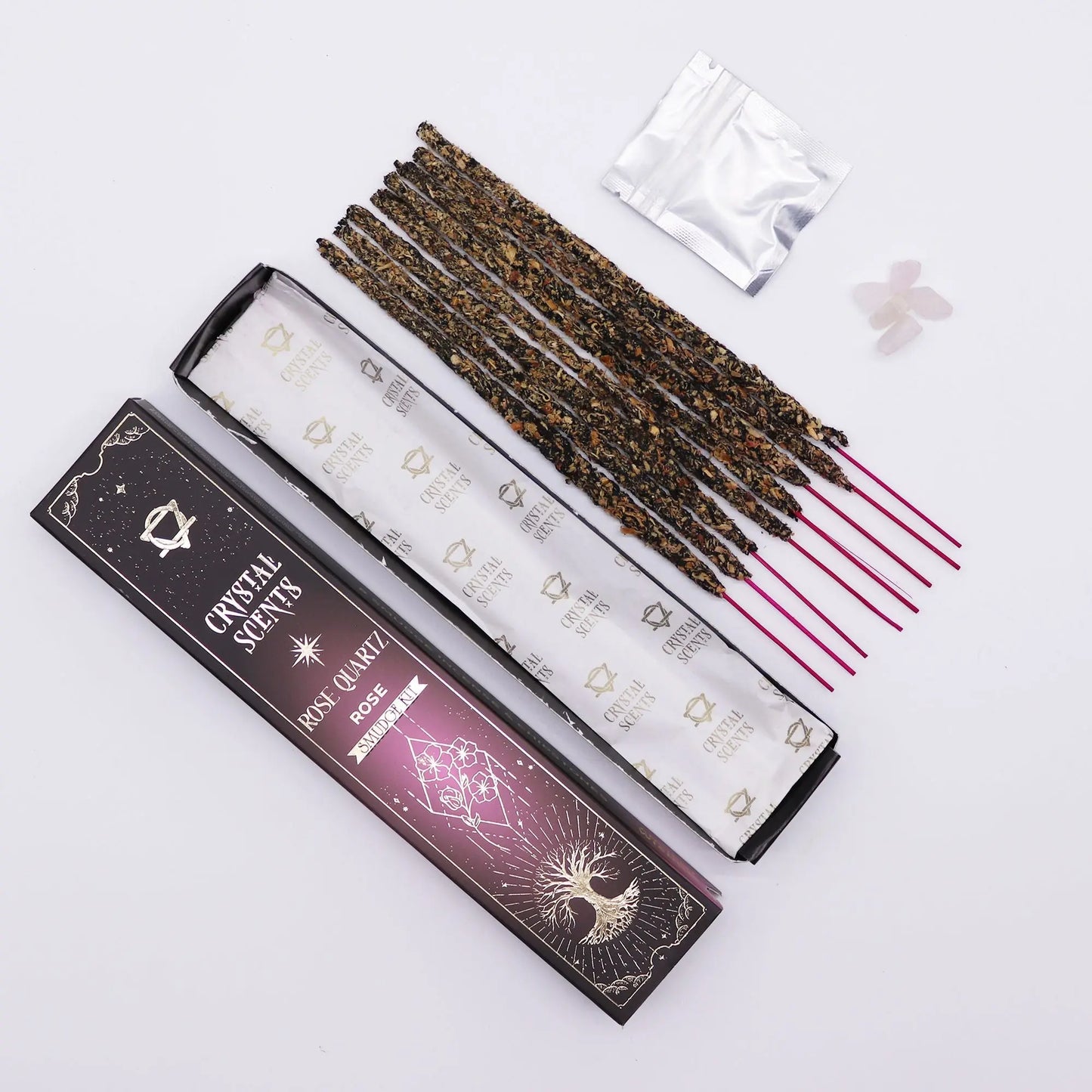Rose Quartz Crystal Scents Smudge Incense - Rose AW Dropship UK
