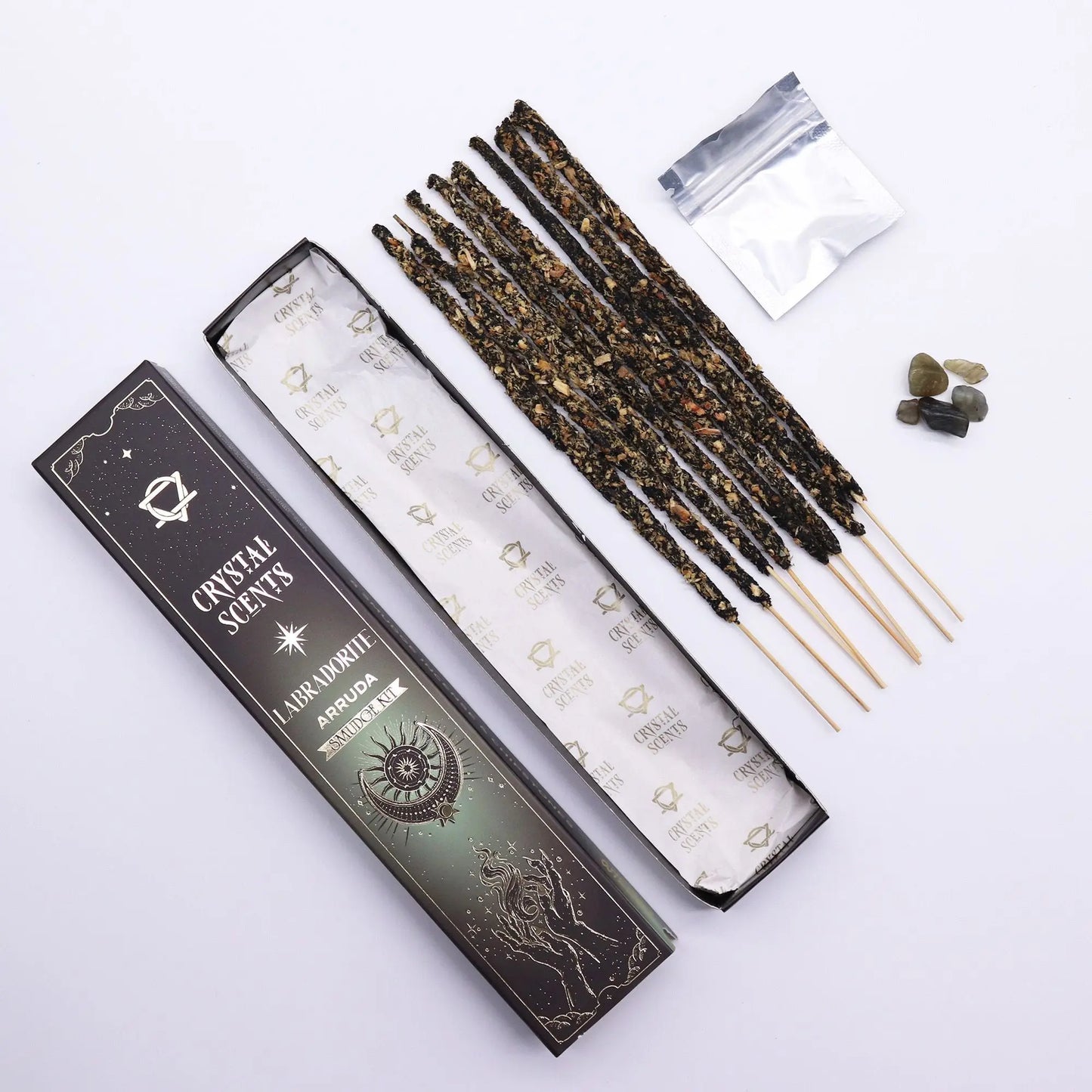 Labradorite Crystal Scents Smudge Incense - Arruda AW Dropship UK
