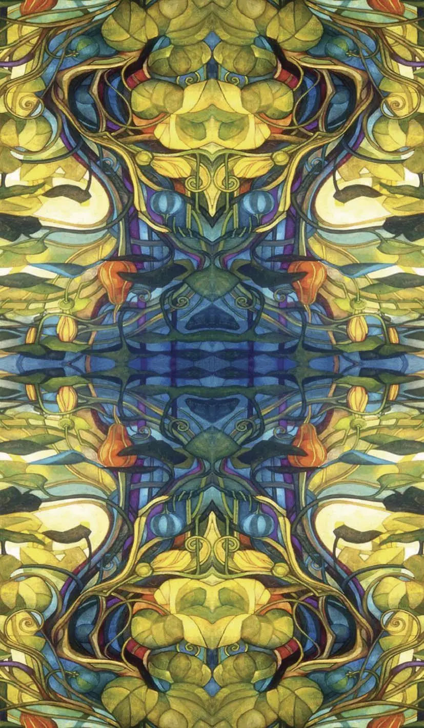 Colorful abstract design with intricate patterns and vibrant colors