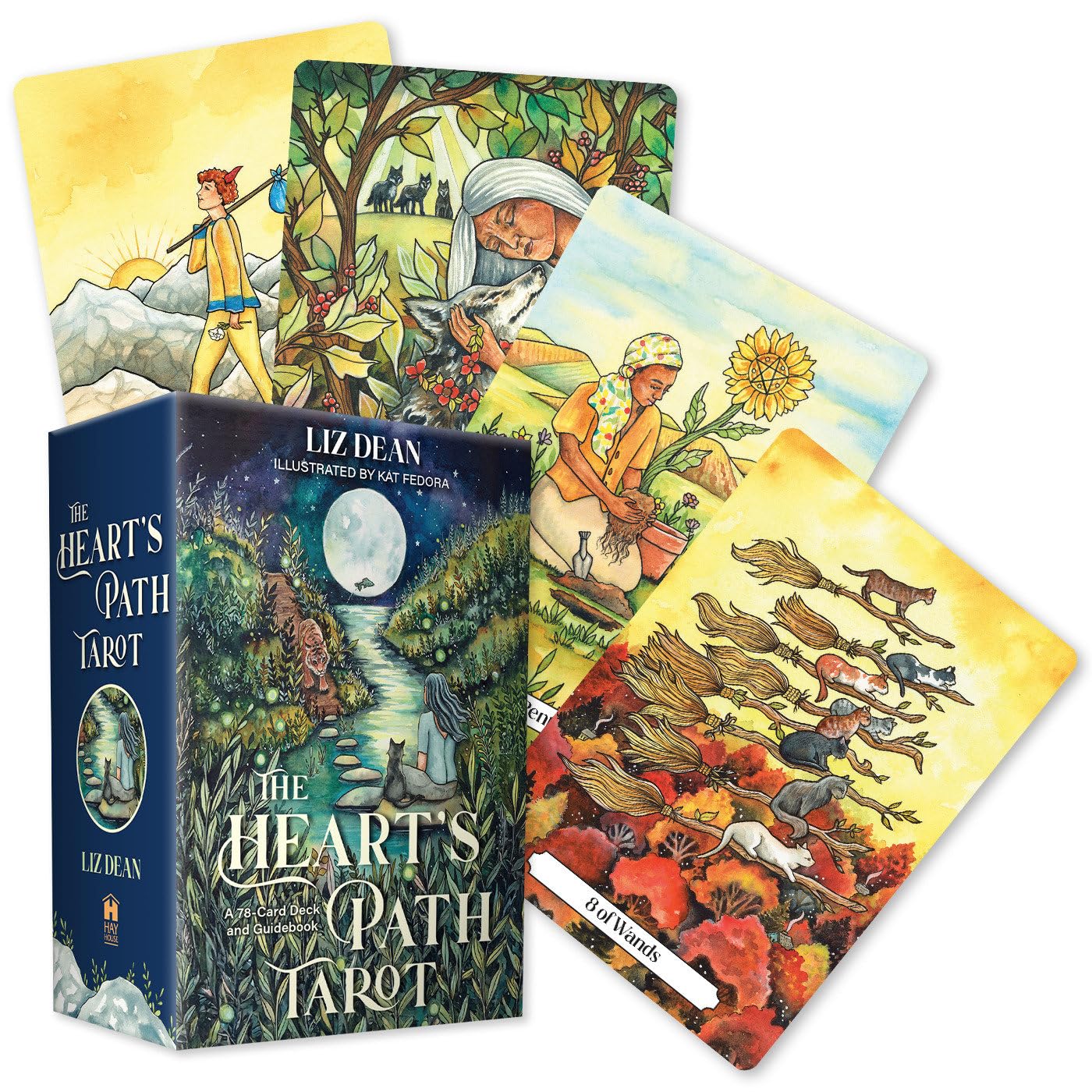 The Heart’s Path Tarot by Liz Dean – a 78-card heart-centred tarot deck with 232-page guidebook for intuitive clarity and growth.
