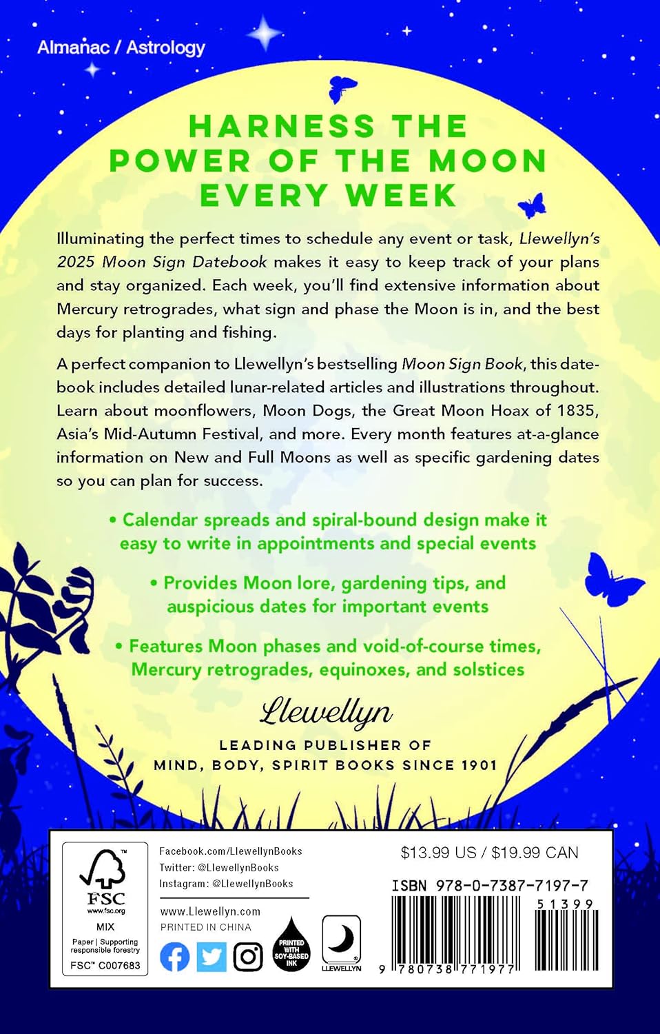 Llewellyn's 2025 Moon Sign Datebook: Weekly Planning by the Cycles of the Moon