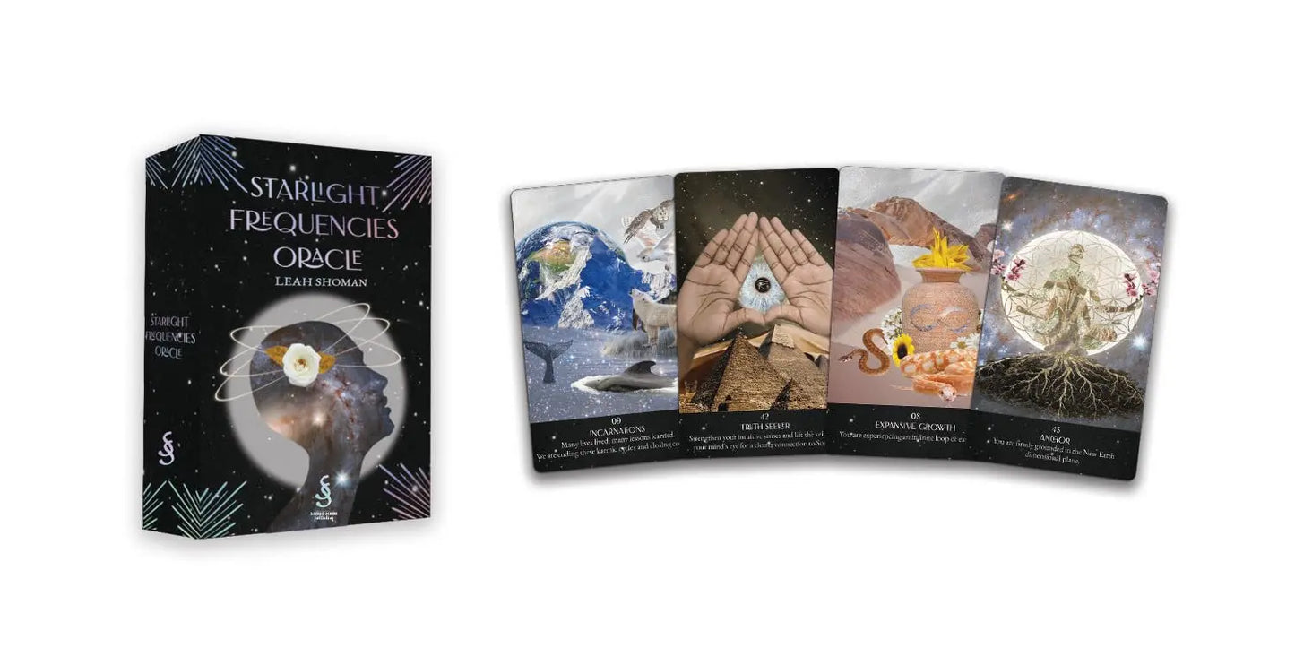 Starlight Frequencies Oracle: The Knowledge You Seek is Seeking You - 44 cards and 60pp guidebook - Oneness emporium