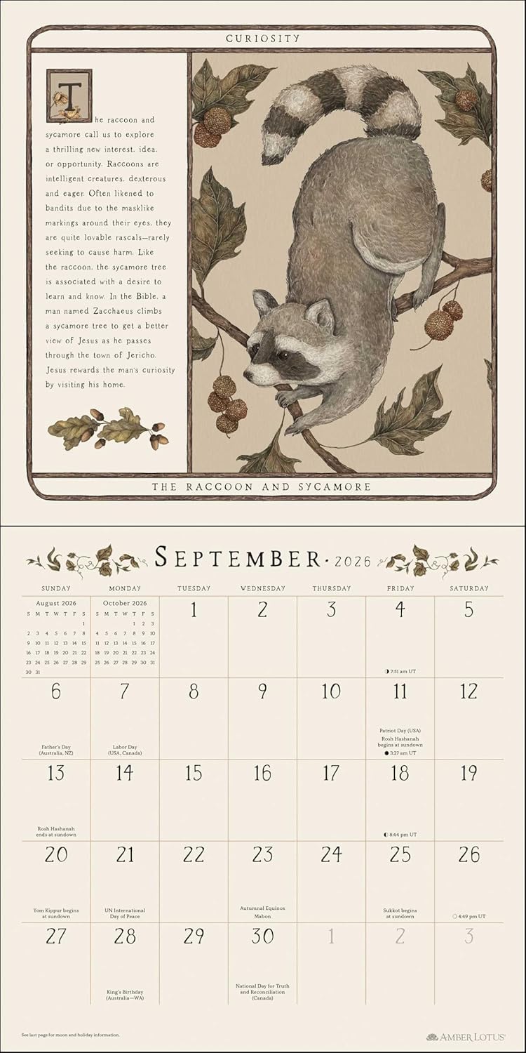 Woodland Wardens 2026 Wall Calendar: The Magical Wisdom of Plants and Animals