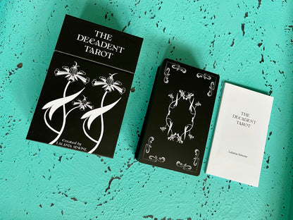 Decadent Tarot Dark Botanical Edition featuring gothic botanical tarot artwork and luxury indie design