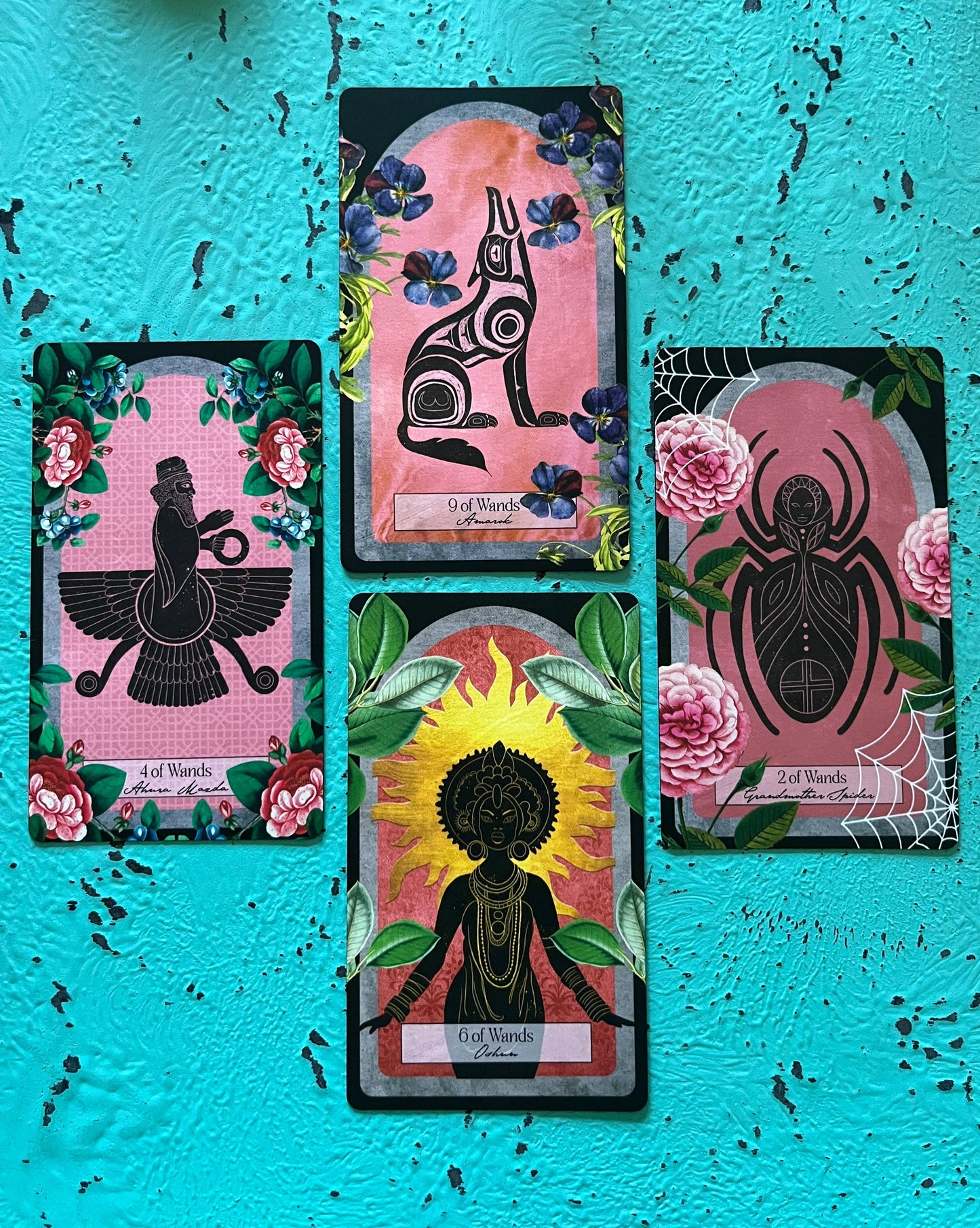 Myth Weaver Tarot deluxe set with cards, hardcover Codex book and magnetic box.