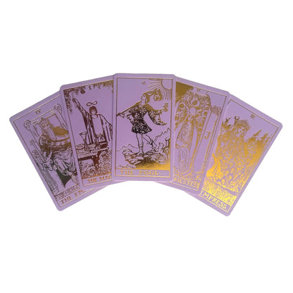 Lavender Gold Foil Tarot & Guide | Classic Tarot Design - Oneness emporium
