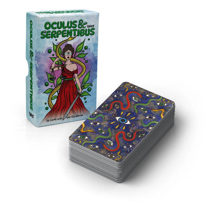 Oculus et Serpentibus Tarot deck featuring mystical eye and serpent imagery inspired by the Rider-Waite-Smith tarot tradition.
