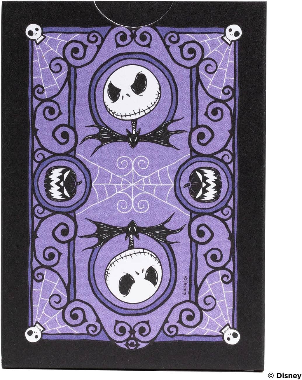 Decorative card with Jack Skellington design on a purple and black background