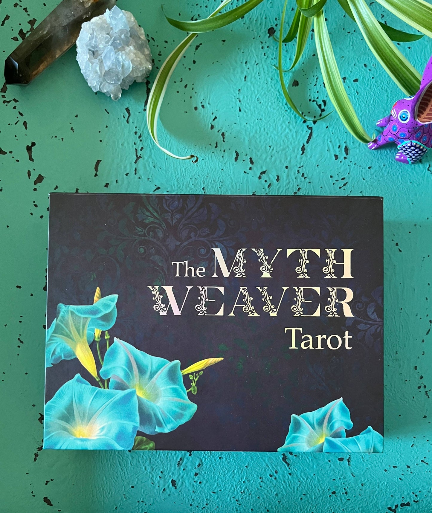 Myth Weaver Tarot deluxe set with cards, hardcover Codex book and magnetic box.