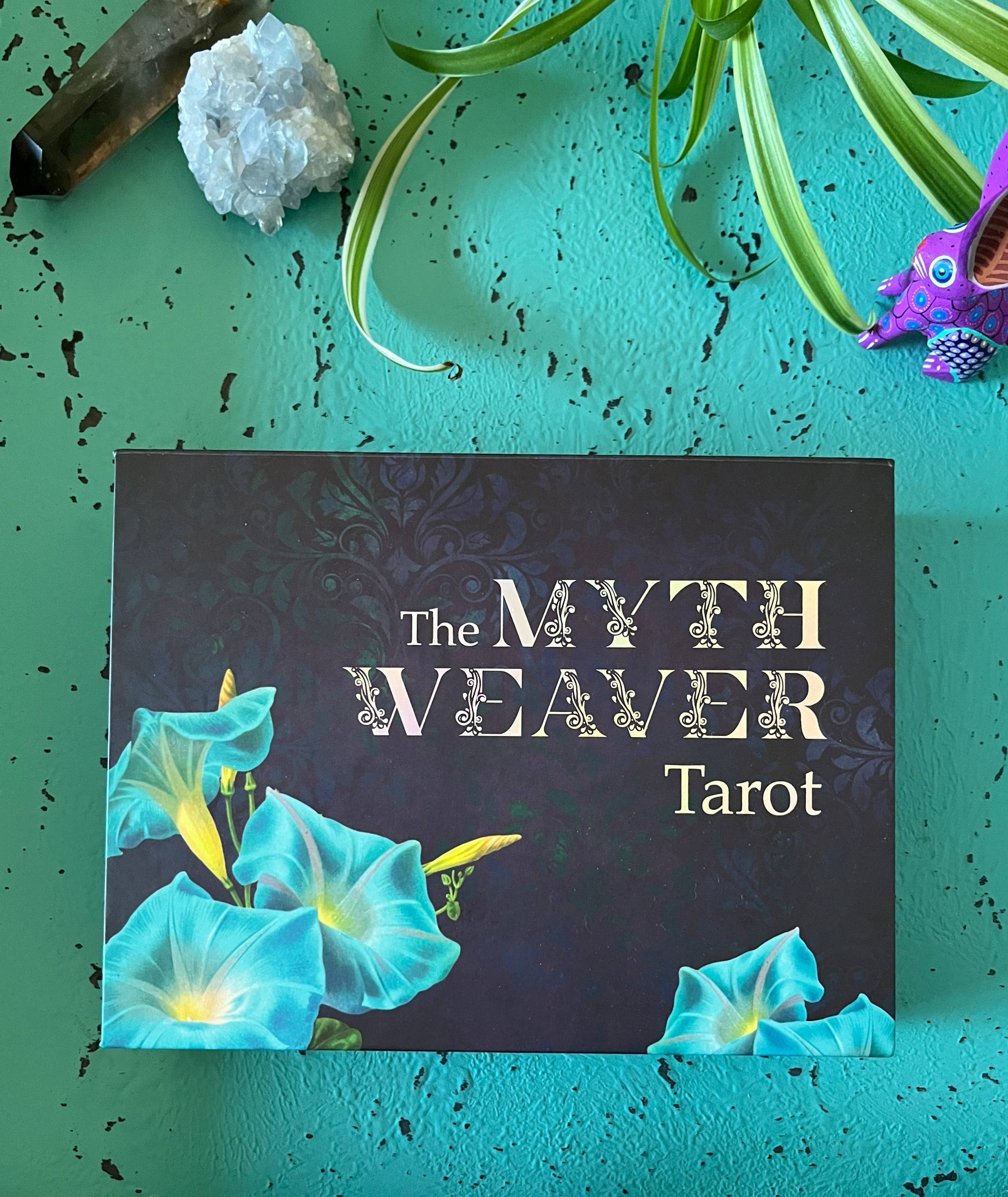 Myth Weaver Tarot deluxe set with cards, hardcover Codex book and magnetic box.