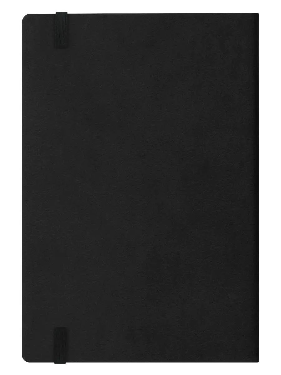 Black notebook on a white background