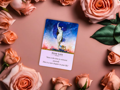 Sample card Titled New Life from the musings of Aphrodite oracle deck 