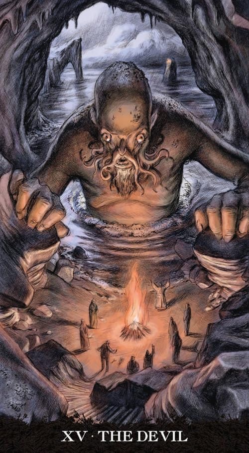 Lovecraft Tarot deck featuring dark cosmic horror artwork inspired by H.P. Lovecraft