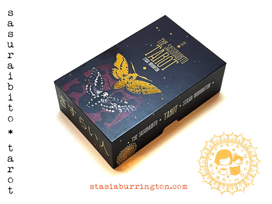 Sasuraibito Tarot by Stasia Burrington featuring whimsical hand-drawn artwork and diverse Rider-Waite-inspired tarot imagery