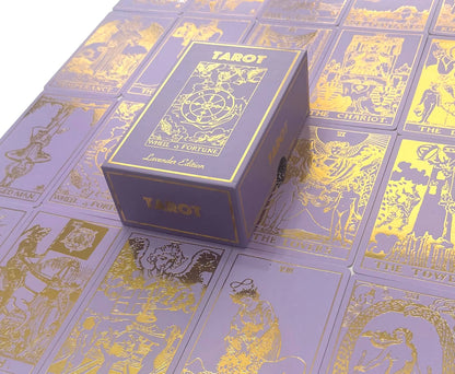 Lavender Gold Foil Tarot & Guide | Classic Tarot Design - Oneness emporium