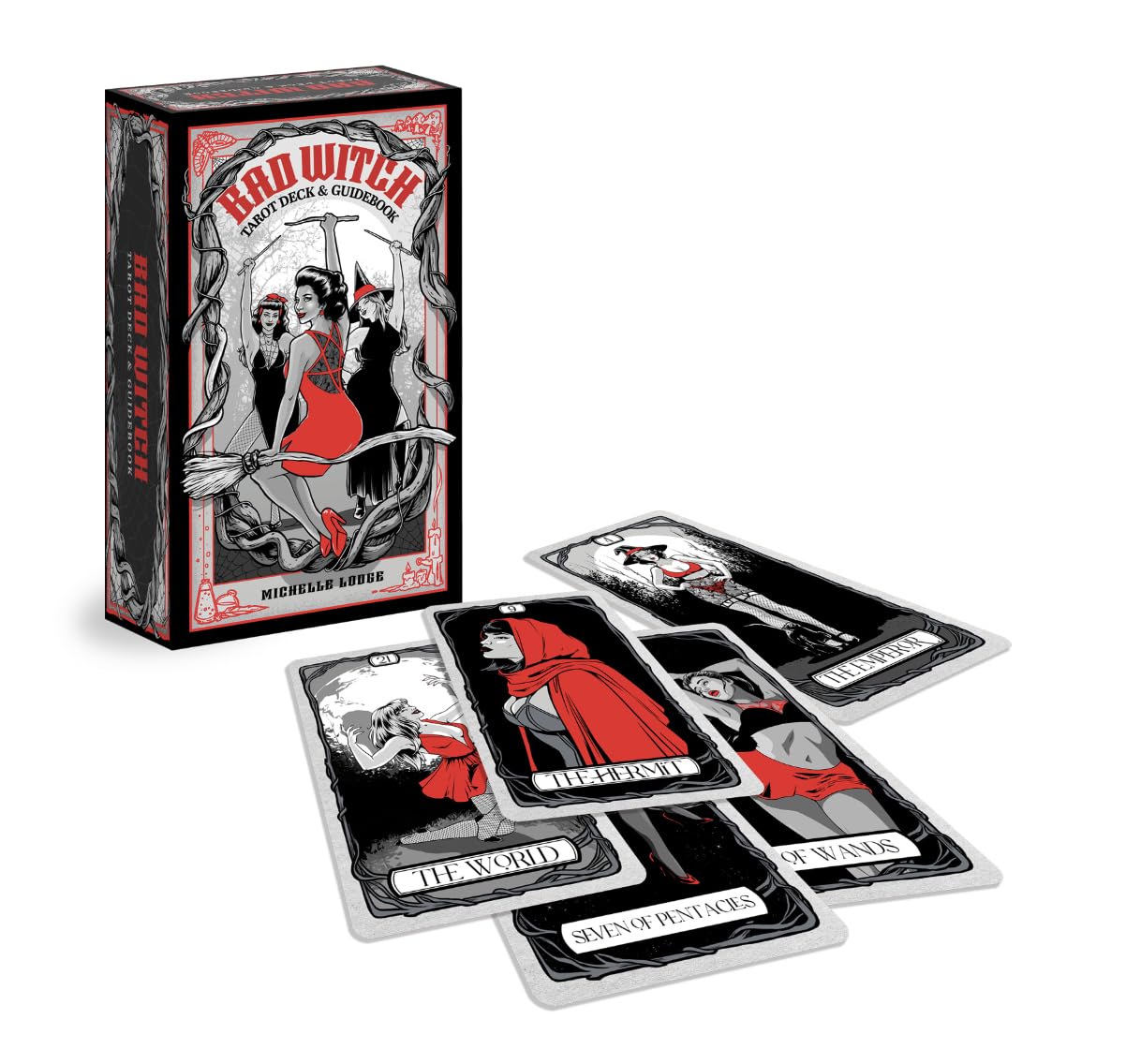 Bad Witch Tarot by Michelle Lodge featuring inclusive modern artwork, diverse tarot archetypes, and a contemporary witchcraft-inspired aesthetic.