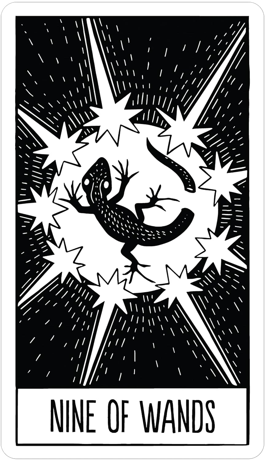 The Star String Tarot by Eliza Kingsbury featuring monochrome linocut-style artwork inspired by nature, folklore, stars, and cosmic symbolism.