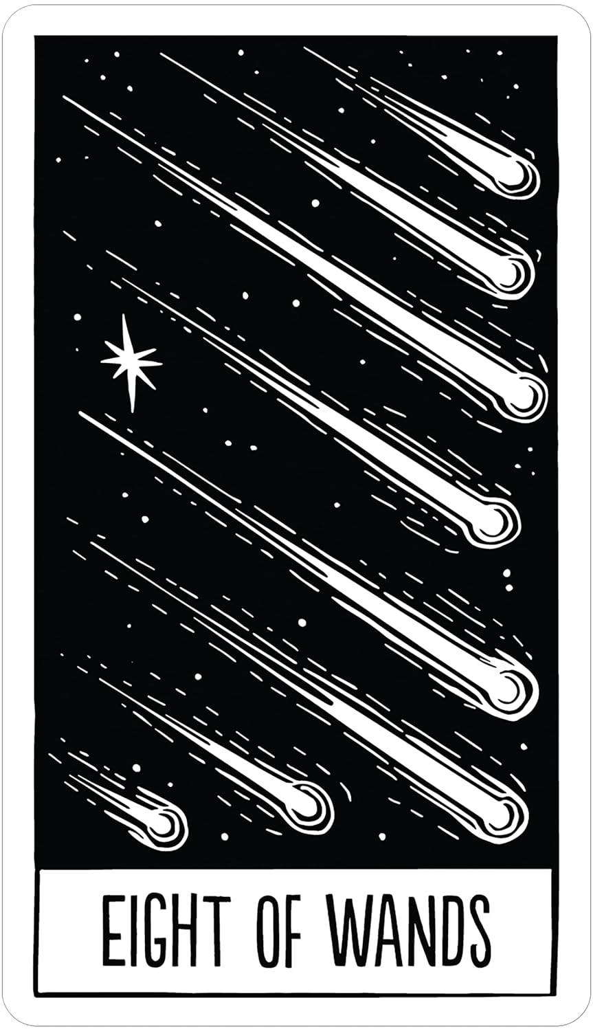 The Star String Tarot by Eliza Kingsbury featuring monochrome linocut-style artwork inspired by nature, folklore, stars, and cosmic symbolism.