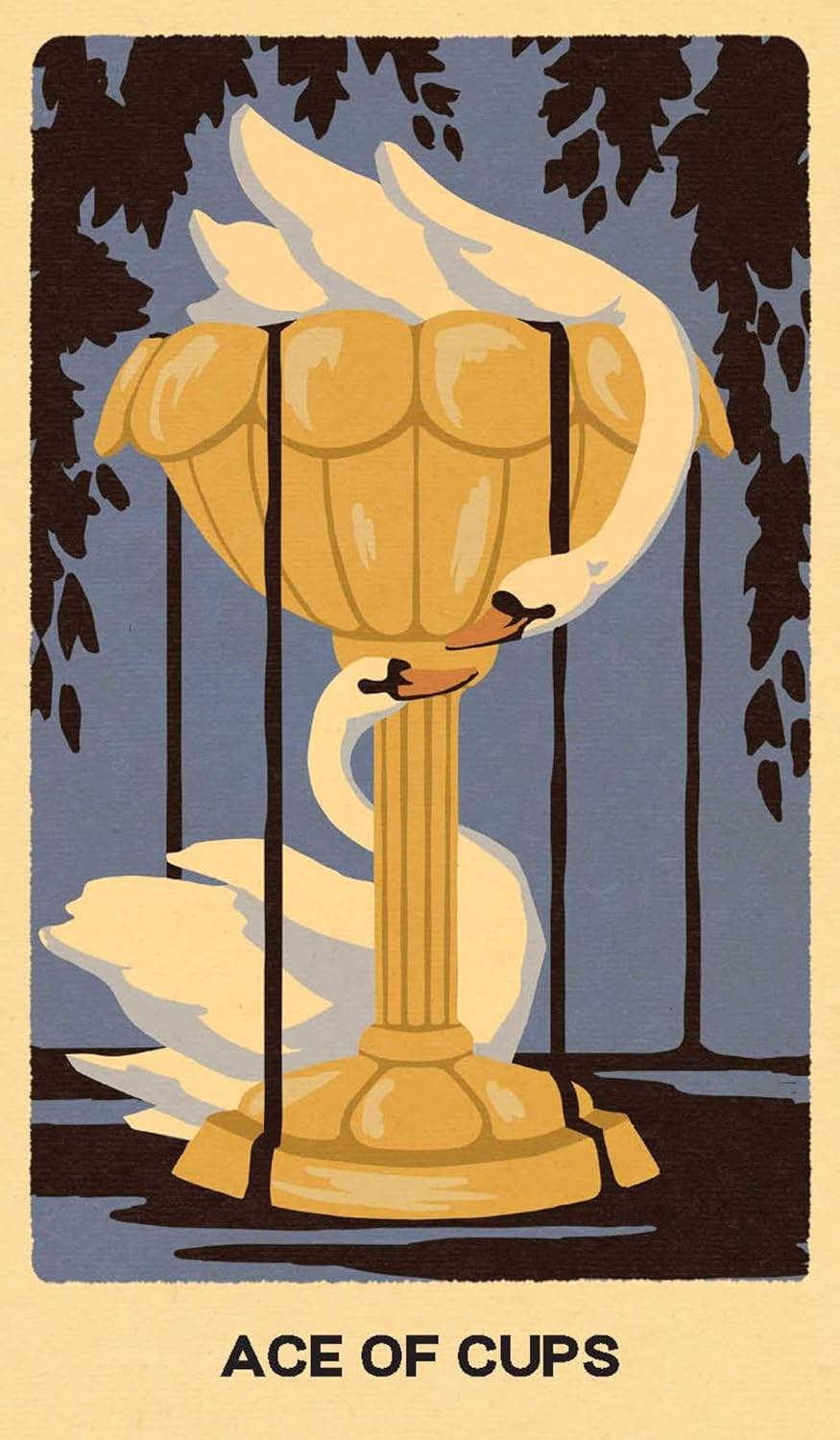 Wild Earth Tarot by Coni Curi featuring botanical illustrations, vintage-inspired artwork, Tarot de Marseille symbolism, and nature-based imagery. Ace of Cups 