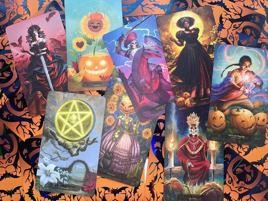 78 Tarot Halloween with PDF Color Guidebook