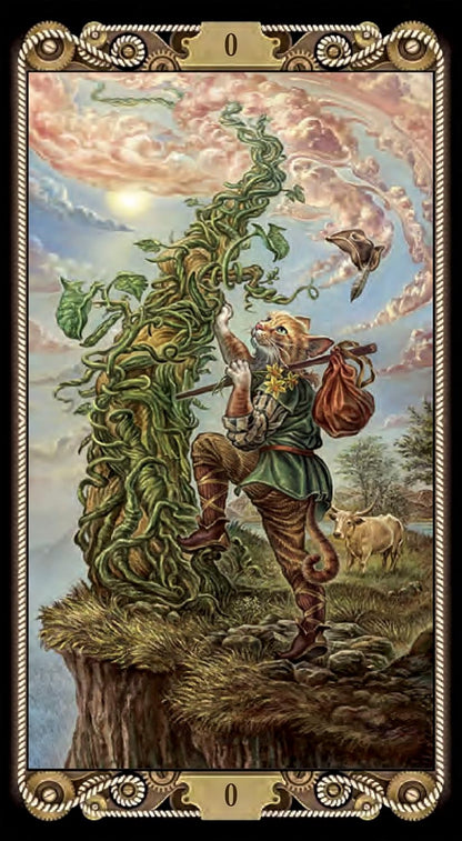 Cattarot deck by Carole-Anne Eschenazi with humorous feline tarot artwork and full colour cards
