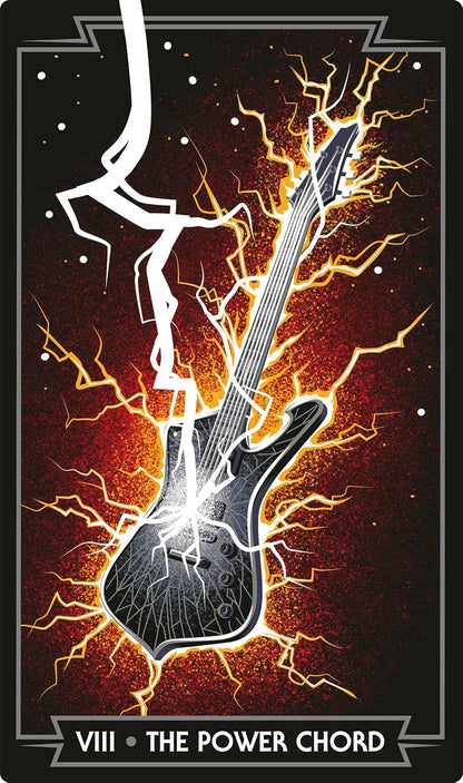 Guitar with lightning effects on a dark background, labeled 'The Power Chord'.