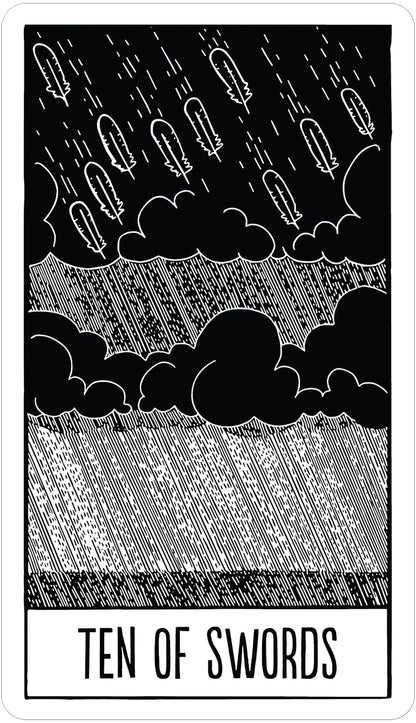 The Star String Tarot by Eliza Kingsbury featuring monochrome linocut-style artwork inspired by nature, folklore, stars, and cosmic symbolism.