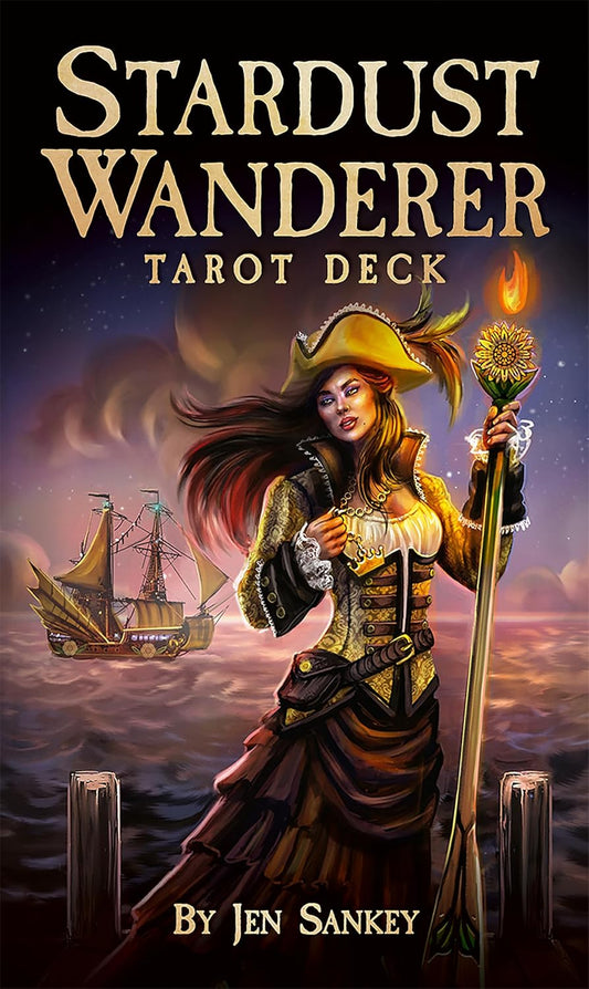 Stardust Wanderer Tarot by Jen Sankey featuring colourful cosmic artwork and whimsical tarot symbolism