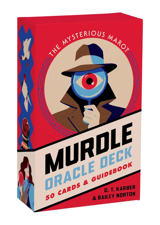 Murdle Oracle Deck by G. T. Karber featuring 50 oracle cards and guidebook inspired by the bestselling Murdle mystery series.