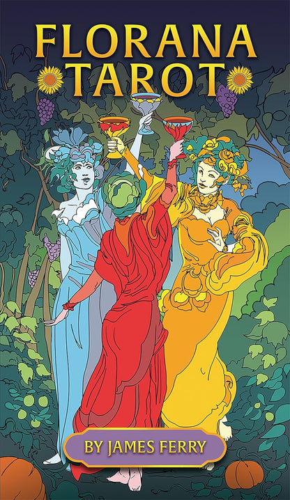 Florana Tarot deck by James Ferry featuring botanical artwork and floral tarot symbolism