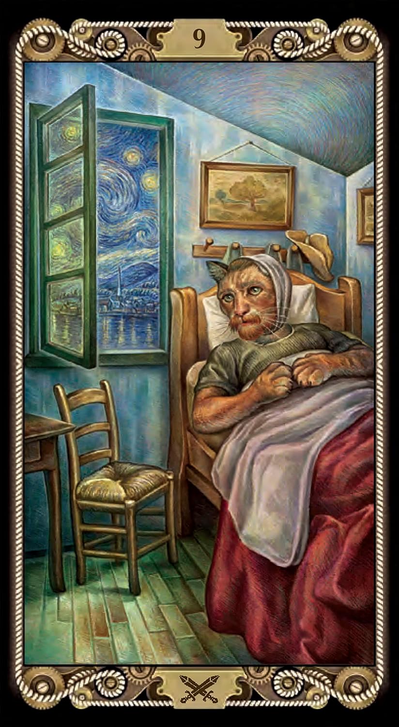Cattarot deck by Carole-Anne Eschenazi with humorous feline tarot artwork and full colour cards