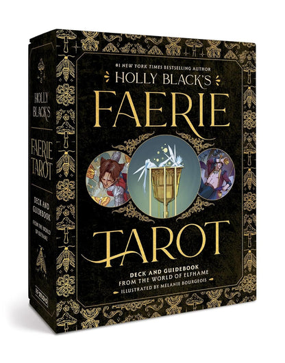 Holly Black's Faerie Tarot box set with ornate design and illustrations on a white background