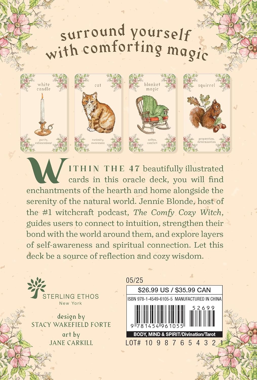 The Comfy Cozy Witch Oracle by Jennie Blonde featuring cosy witchcraft-inspired artwork, comforting oracle cards, and a companion guidebook.