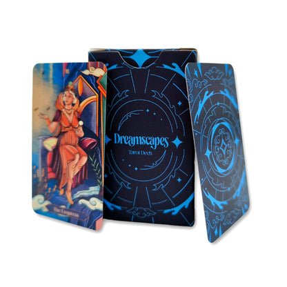 Three tarot cards from the 'Dreamscapes' deck on a white background dreamscapes tarot pocket editon