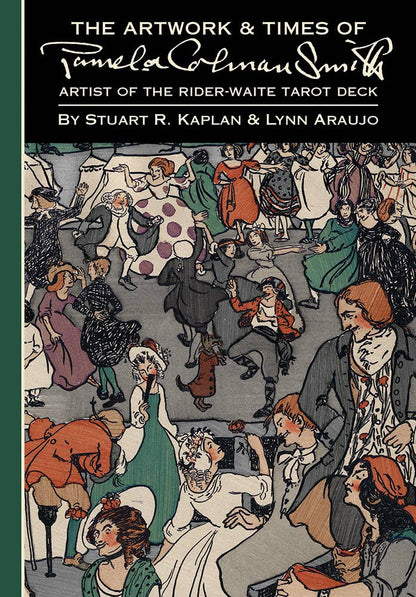Book cover of 'The Artwork & Times of Pamela Colman Smith' with a vintage illustration of people at a ball.