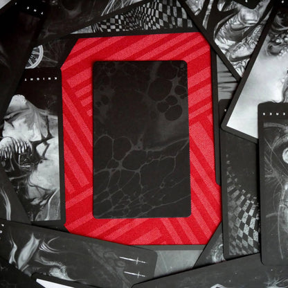 Black Tarot deck with minimalist black and white design and 78 tarot cards