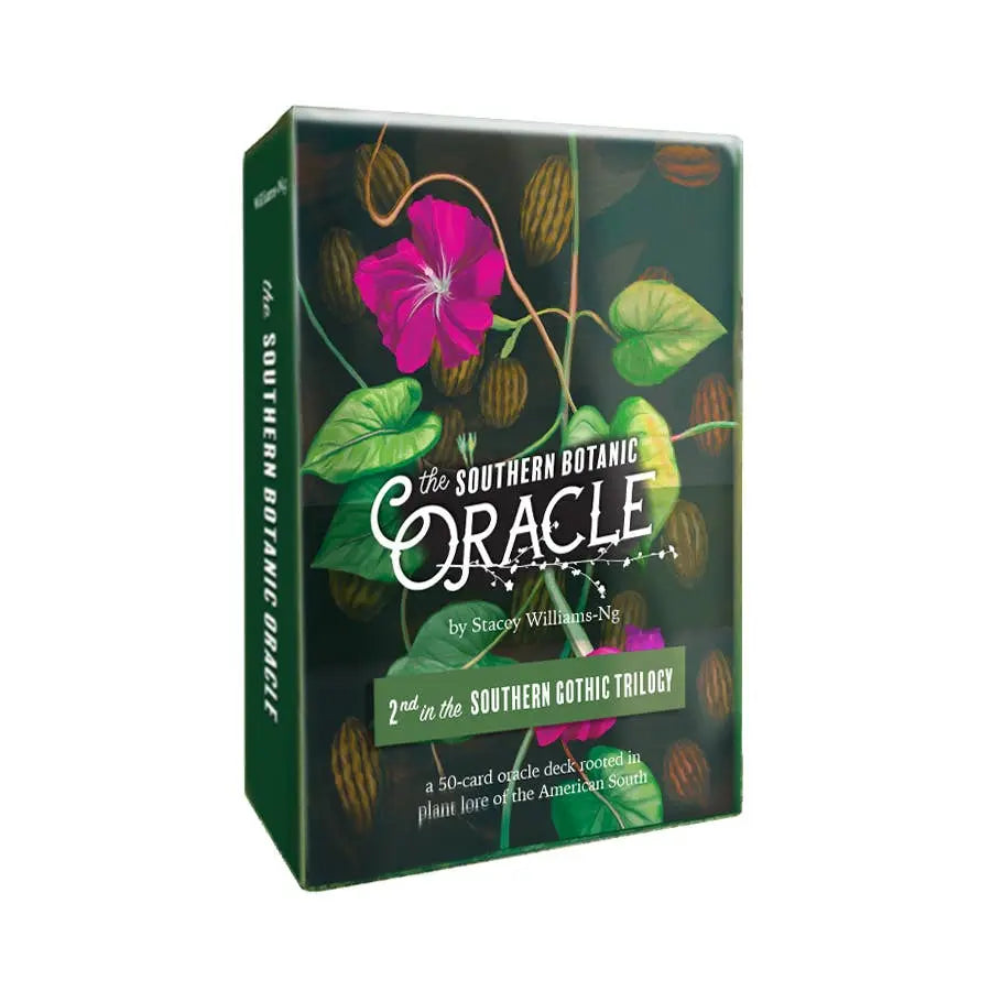 The Southern Botanie Oracle packaging with floral design and text on a white background