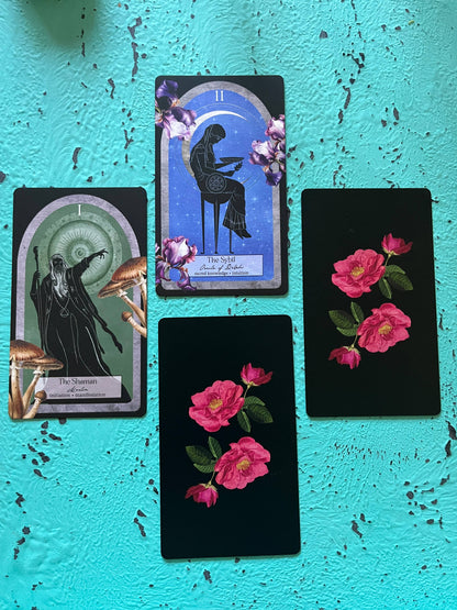 Myth Weaver Tarot Keywords Edition indie tarot deck with mythology artwork and keyword meanings