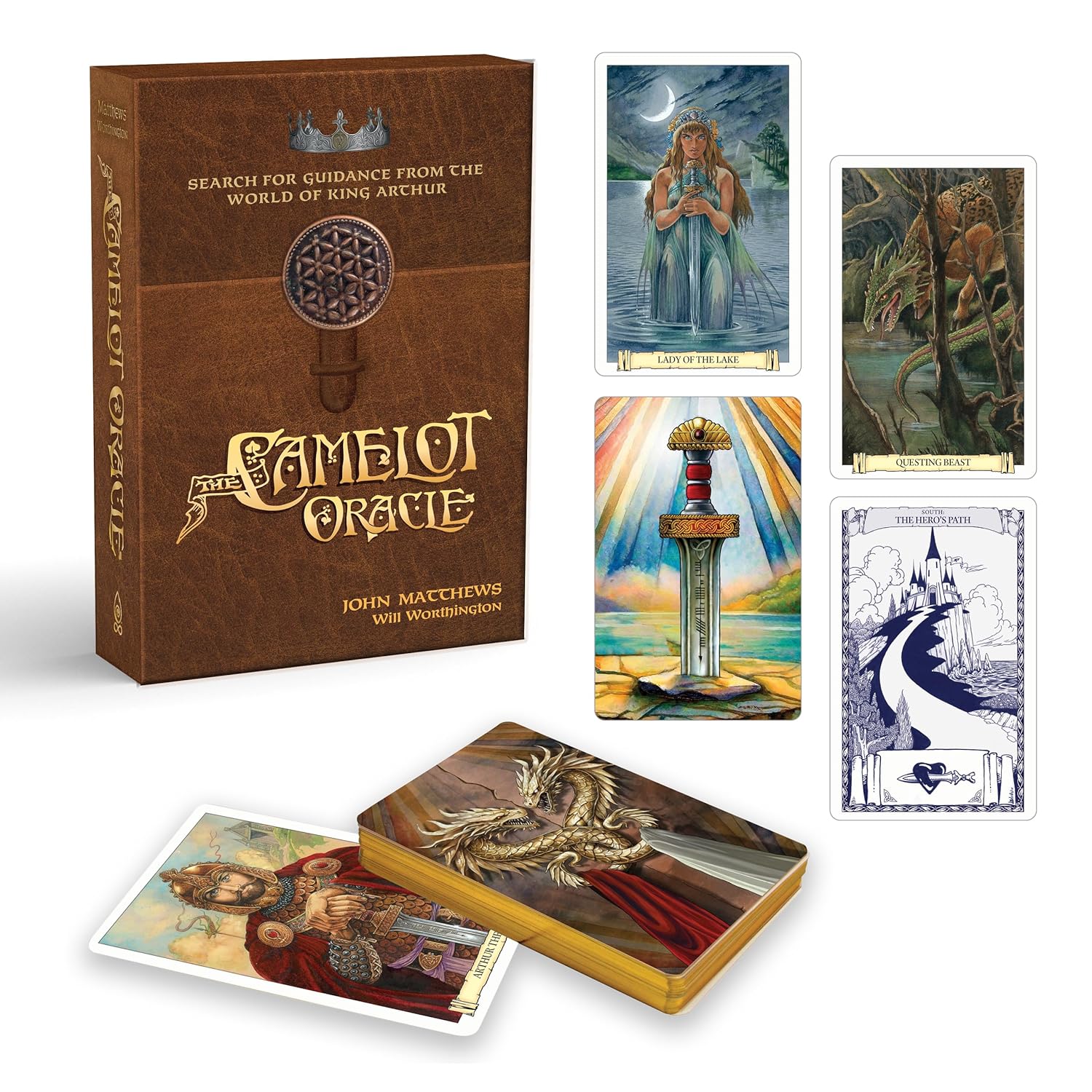 Camelot Oracle deck Arthurian mythology cards with map system and guidebook UK