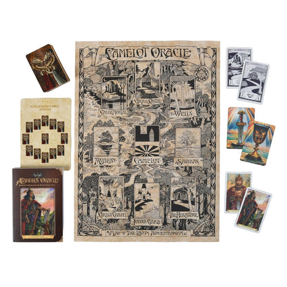 Camelot Oracle deck Arthurian mythology cards with map system and guidebook UK