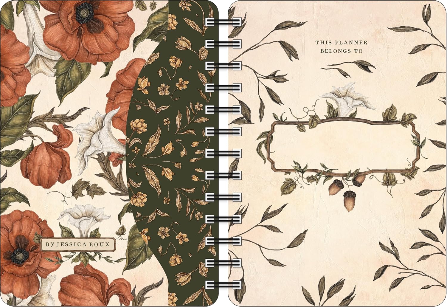 Floral notebook with decorative cover and binding