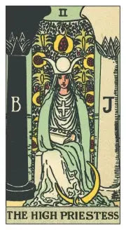 The high priestess 1909 tarot card RWS Pamela Colman smith 