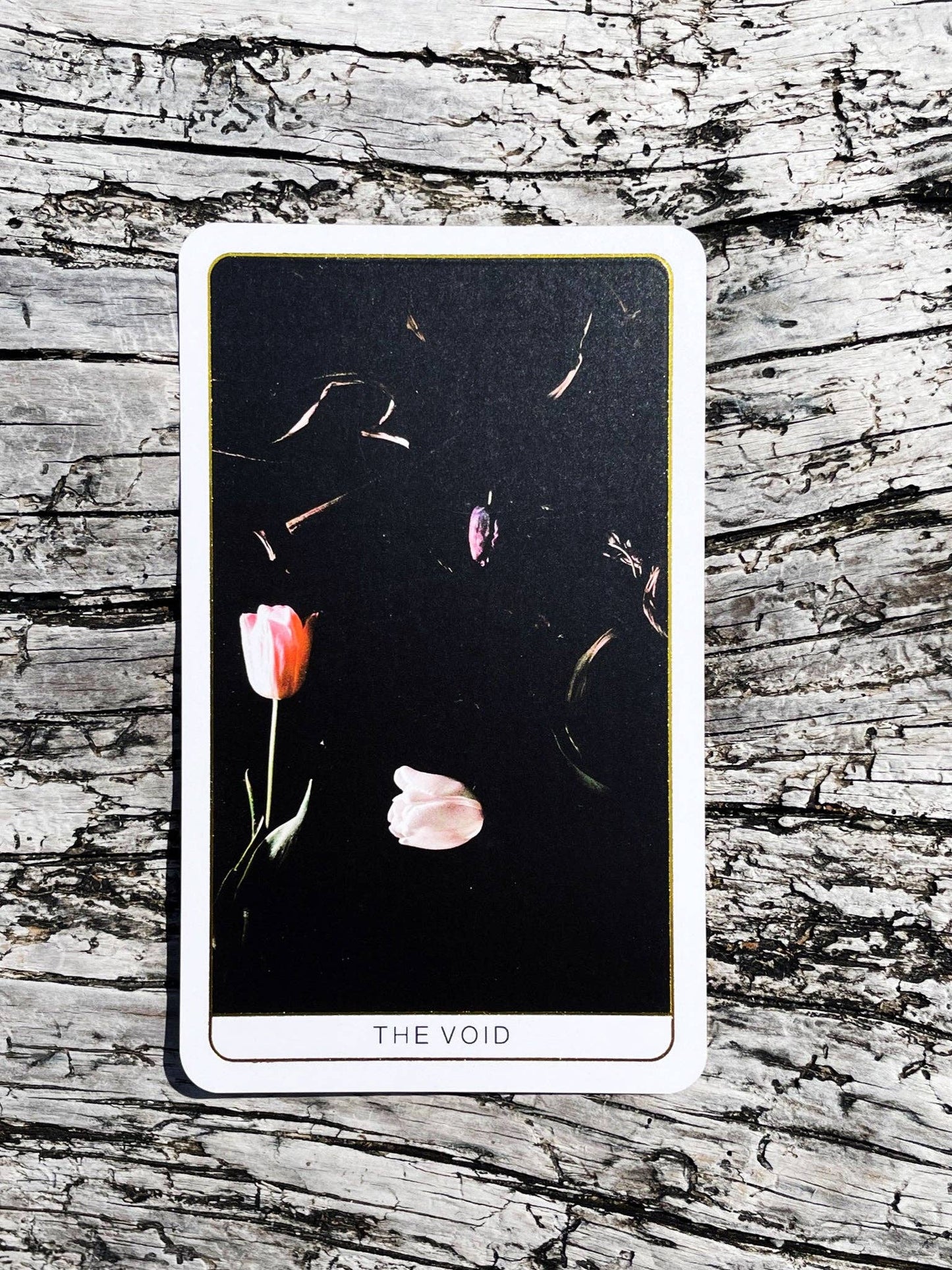 Death Doula Oracle Cards featuring original analogue 35mm photography with double exposure imagery, gold gilded edges and a guidebook for spiritual transformation and healing.