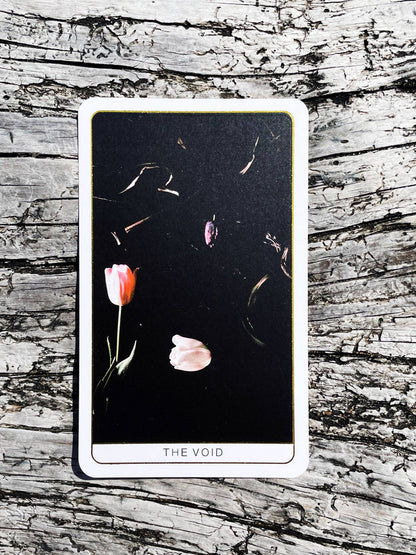 Death Doula Oracle Cards featuring original analogue 35mm photography with double exposure imagery, gold gilded edges and a guidebook for spiritual transformation and healing.