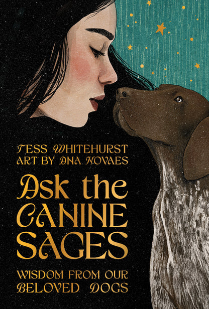 Ask the Canine Sages Oracle featuring illustrated canine spirit guides by Ana Novaes with guidebook by Tess Whitehurst.