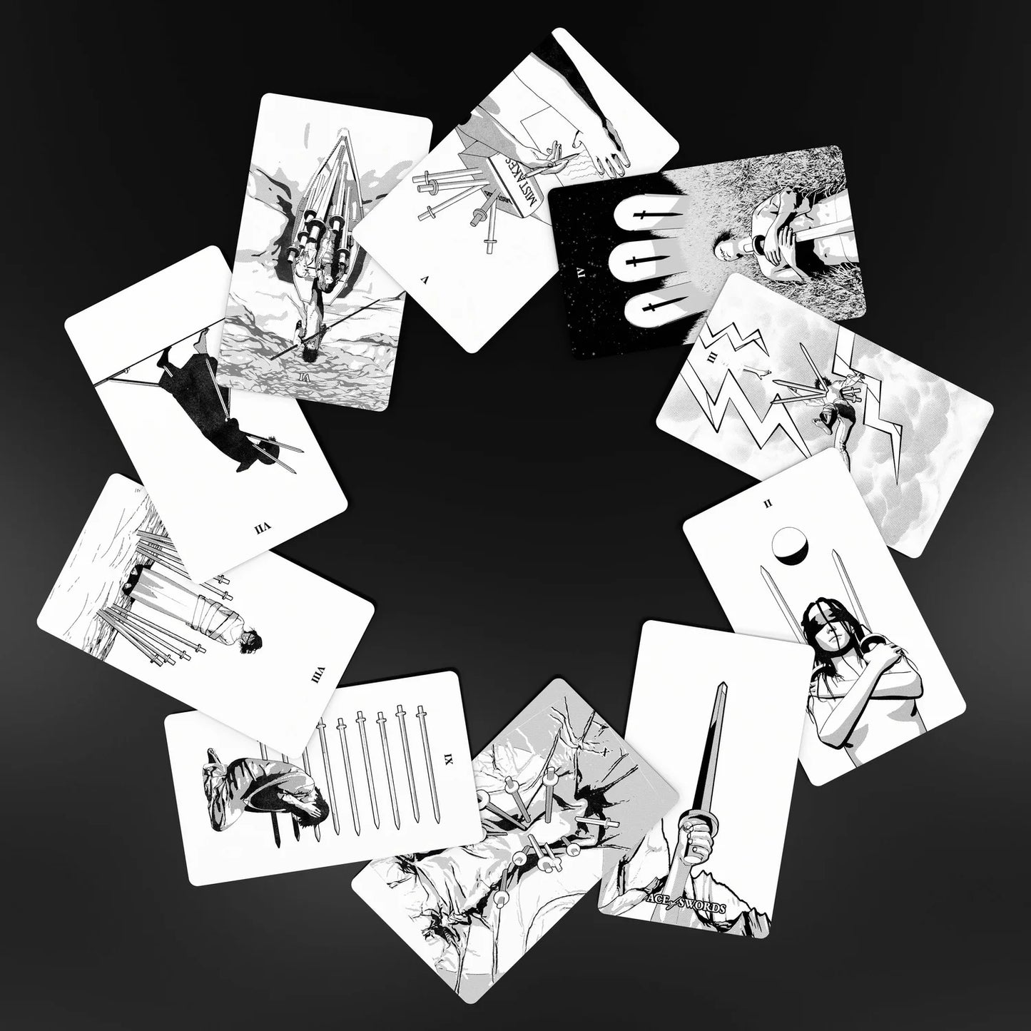 Tarot of the Holy Spectrum Color Me Edition black-and-white indie tarot deck by Chase Voorhees