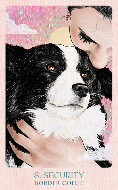 Ask the Canine Sages Oracle featuring illustrated canine spirit guides by Ana Novaes with guidebook by Tess Whitehurst.