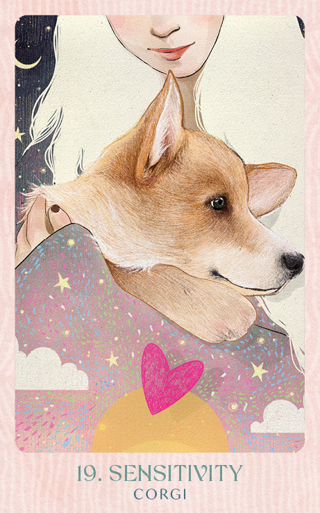 Ask the Canine Sages Oracle featuring illustrated canine spirit guides by Ana Novaes with guidebook by Tess Whitehurst.